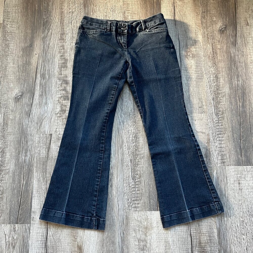 The Limited Women’s Size 4S Short Denim Fit & Flare Jeans Stretch Dark Wash